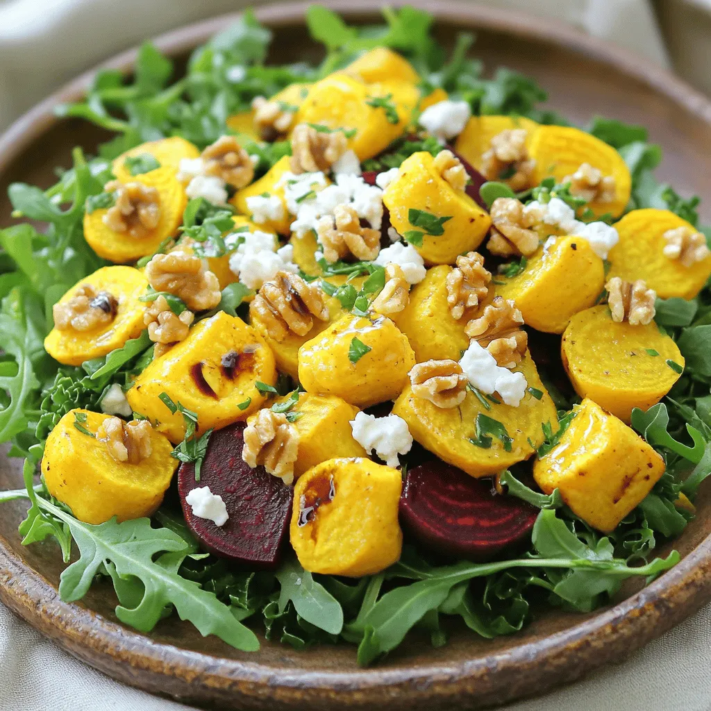 Golden Beet Salad with Walnuts and Goat Cheese Delight