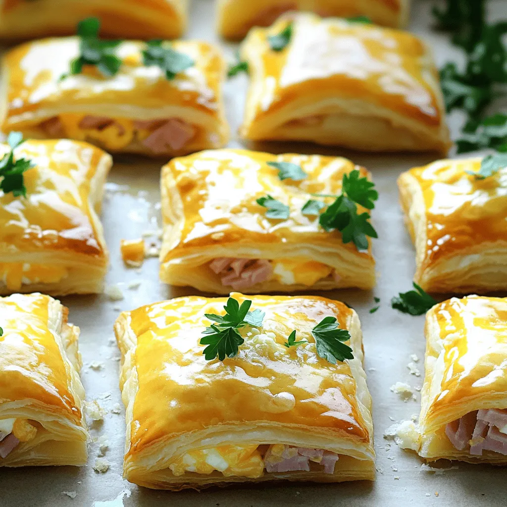 Ham &#038; Cheese Puff Pastry Squares Tasty and Simple Snack