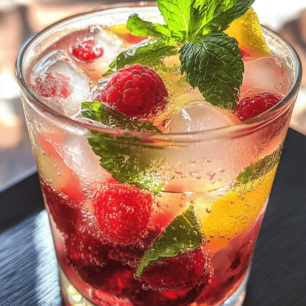 Raspberry Ginger Fizz Mocktail Refreshing Drink Recipe