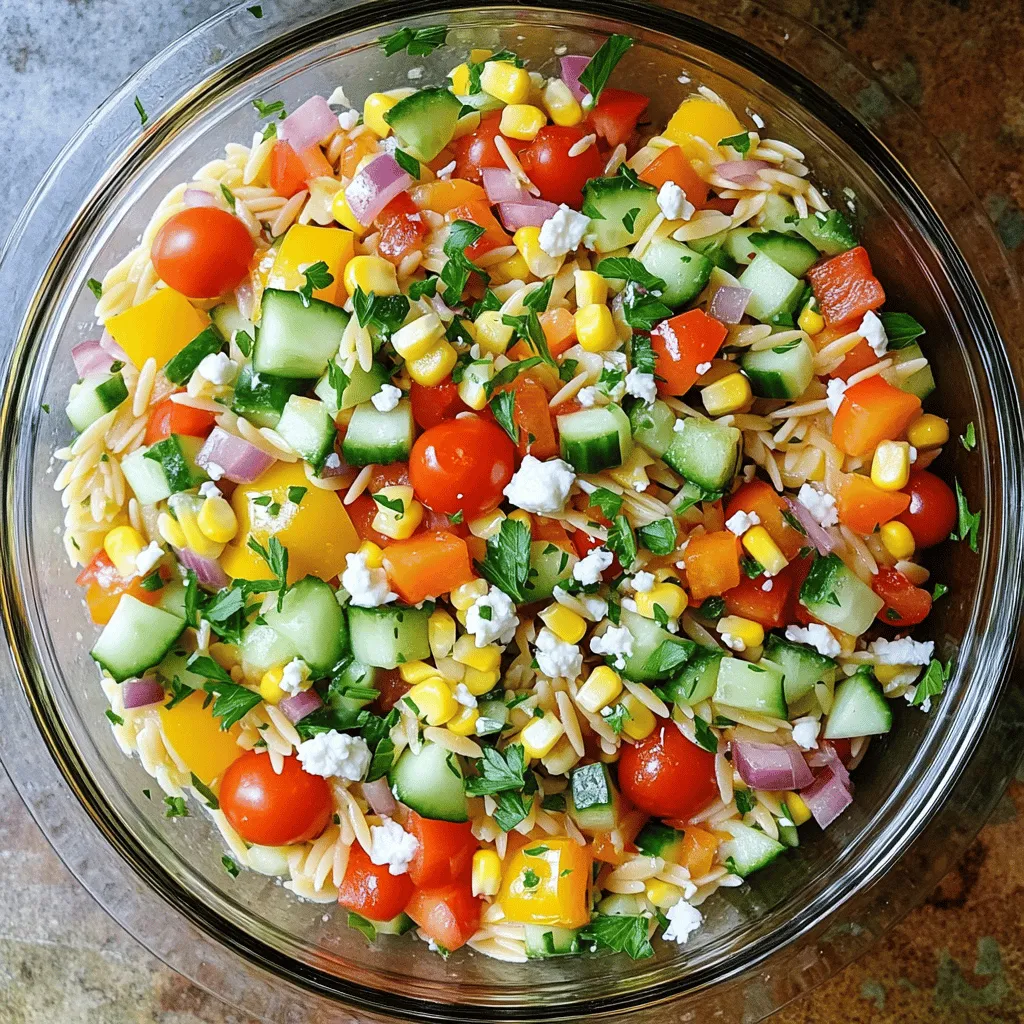 Rainbow Orzo Salad Fresh and Flavorful Dish