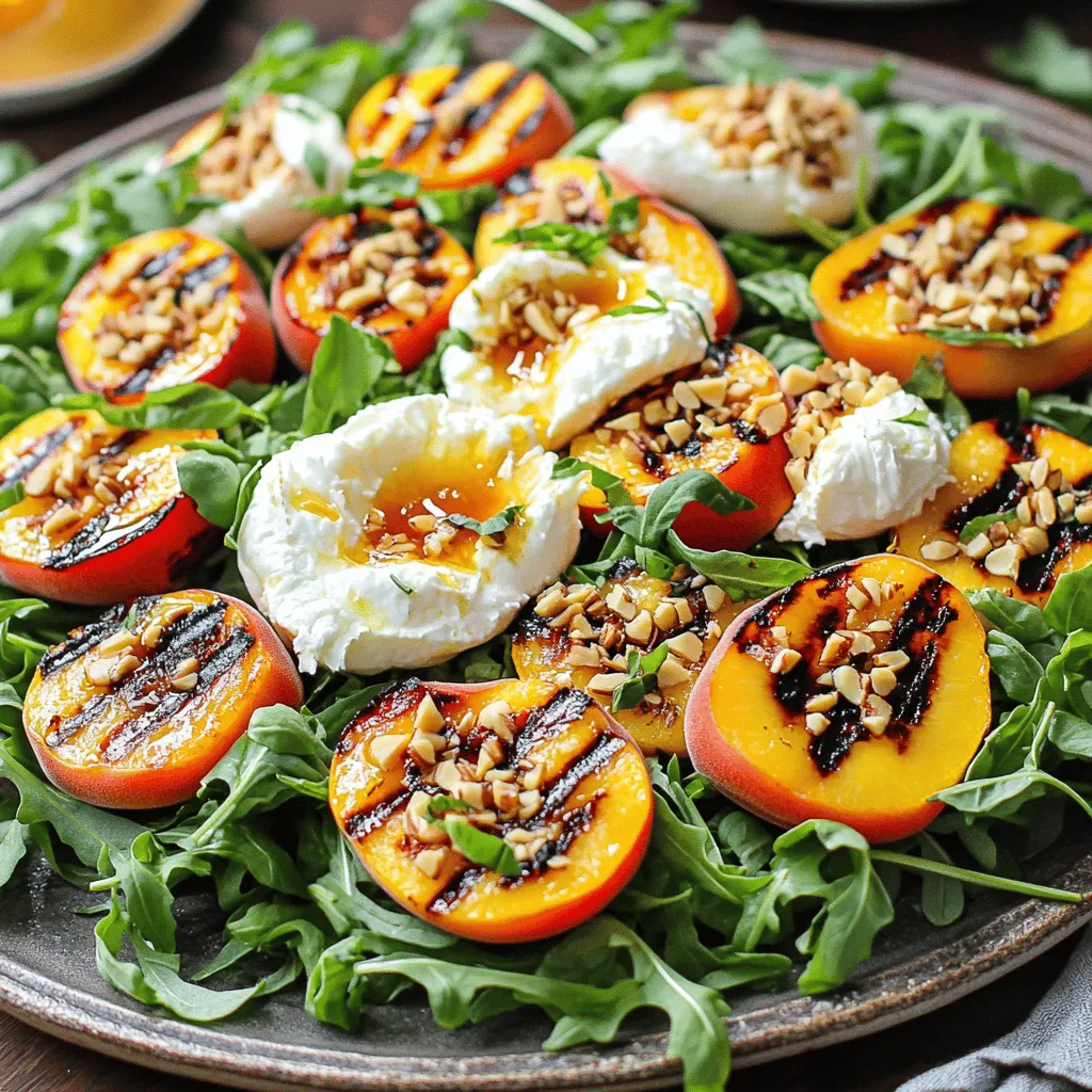 Grilled Peach Burrata Salad with Hot Honey Magic