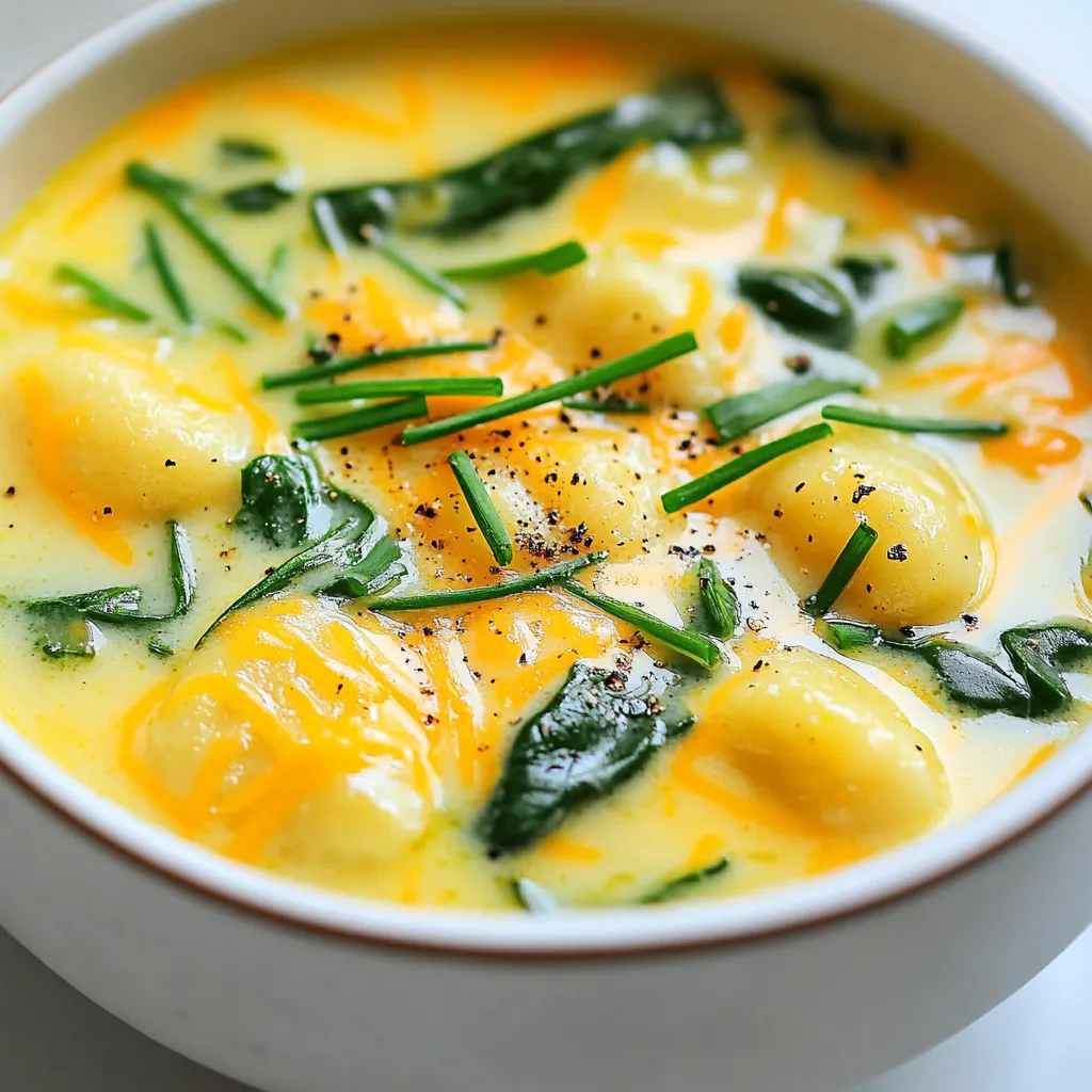 Creamy Cheddar Gnocchi Soup Rich and Flavorful Dish