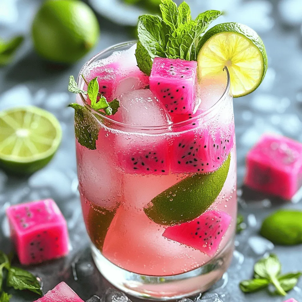Dragon Fruit Lime Spritzer Refreshing Summer Drink