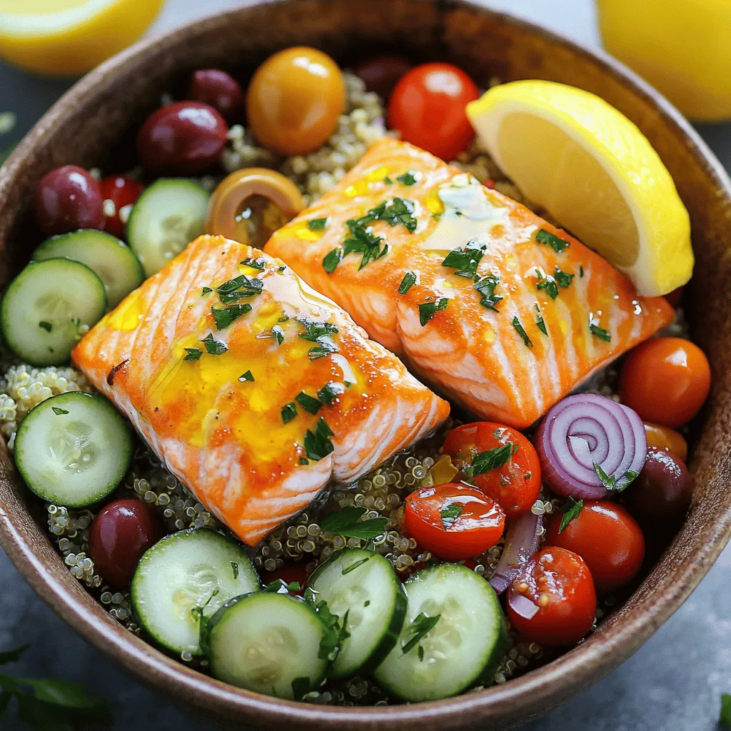 Healthy Mediterranean Salmon Bowl Fresh and Flavorful Meal
