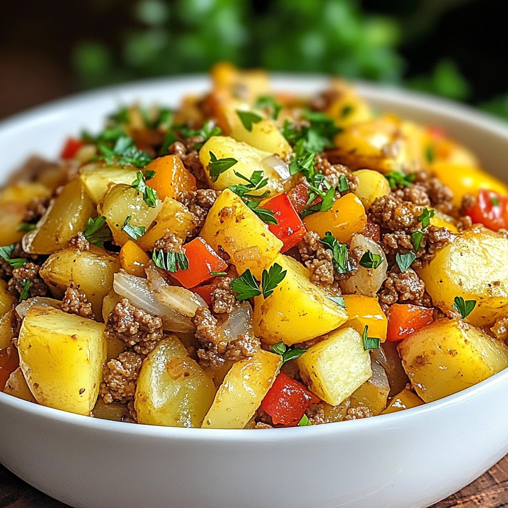 Ground Beef Potato Hash Flavorful Comfort Food Delight