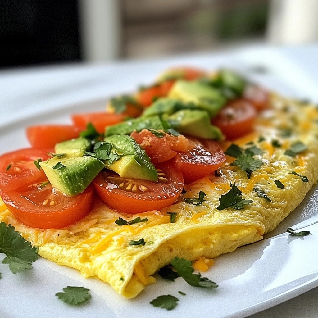 Quick Morning Avocado and Tomato Omelet Recipe