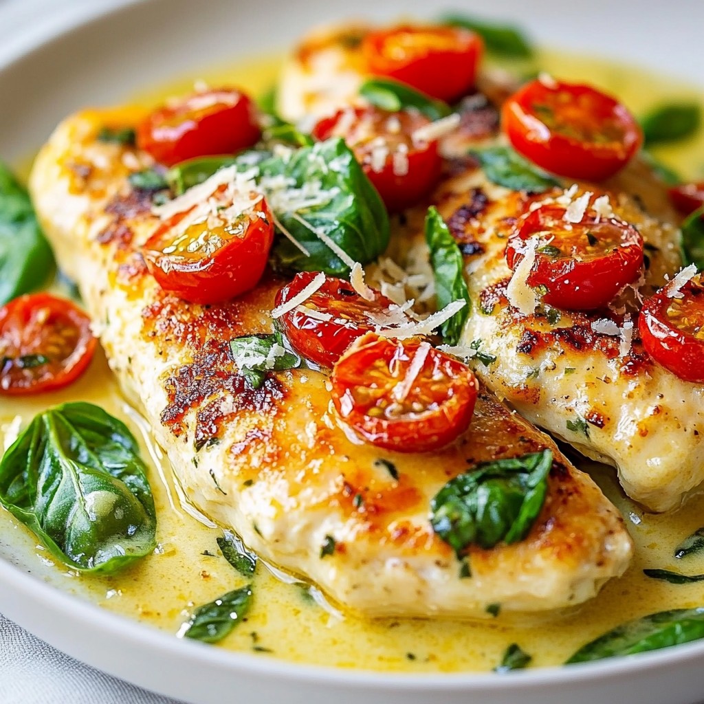 Creamy Garlic Tuscan Chicken Savory Dinner Recipe