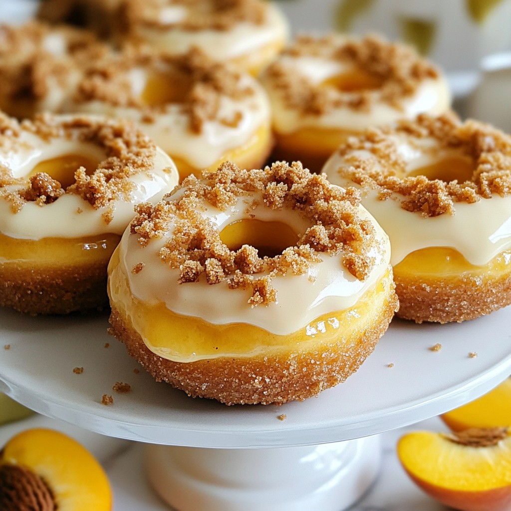 Classic Peach Cobbler Cheesecake Donuts Delight