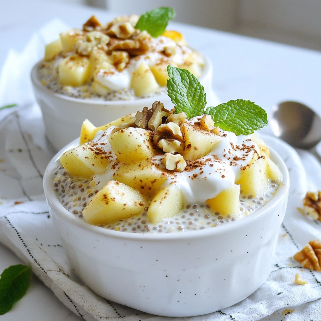 Overnight Breakfast Cinnamon Apple Chia Parfait Delight