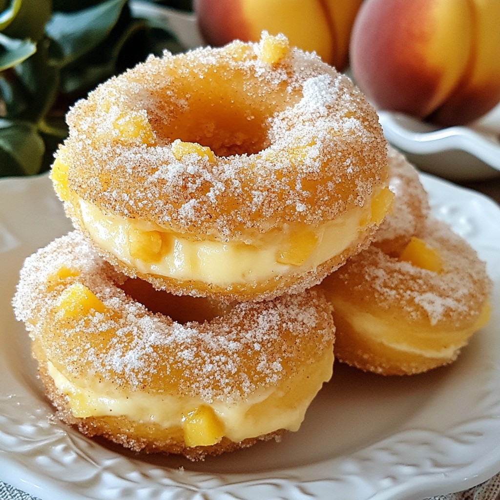 Peach Cobbler Cheesecake Donuts Irresistibly Delicious