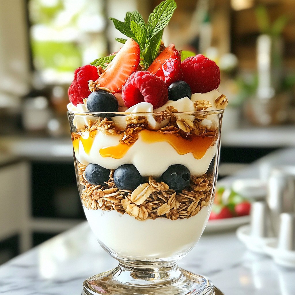 Fluffy Breakfast Yogurt and Berry Parfait Delight