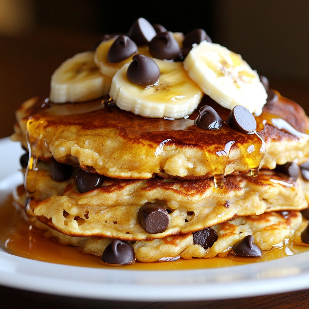 Fluffy Breakfast Chocolate Chip Oatmeal Pancakes Recipe