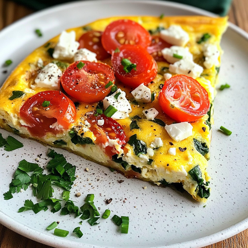 Quick Breakfast Vegetable Frittata with Feta Cheese Delight