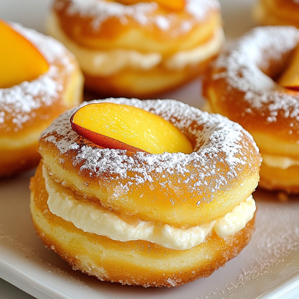 Classic Peach Cobbler Cheesecake Donuts Delight