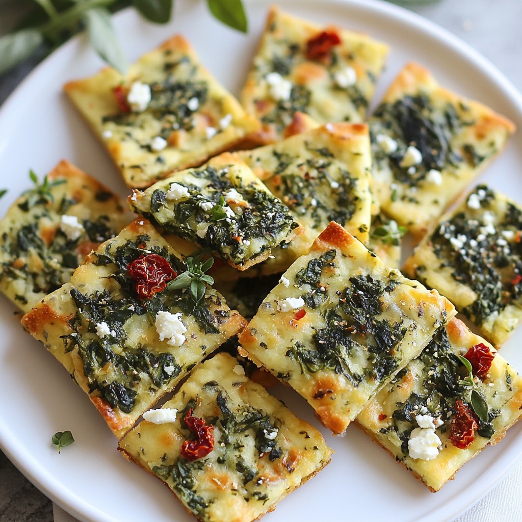 Mediterranean Spinach Feta Crisps Flavorful Snack Recipe