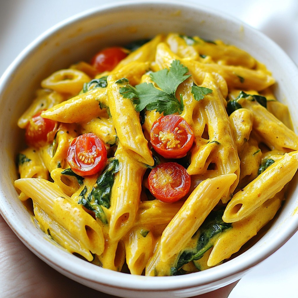 Creamy One-Pot Vegan Curry Pasta Quick and Easy Meal