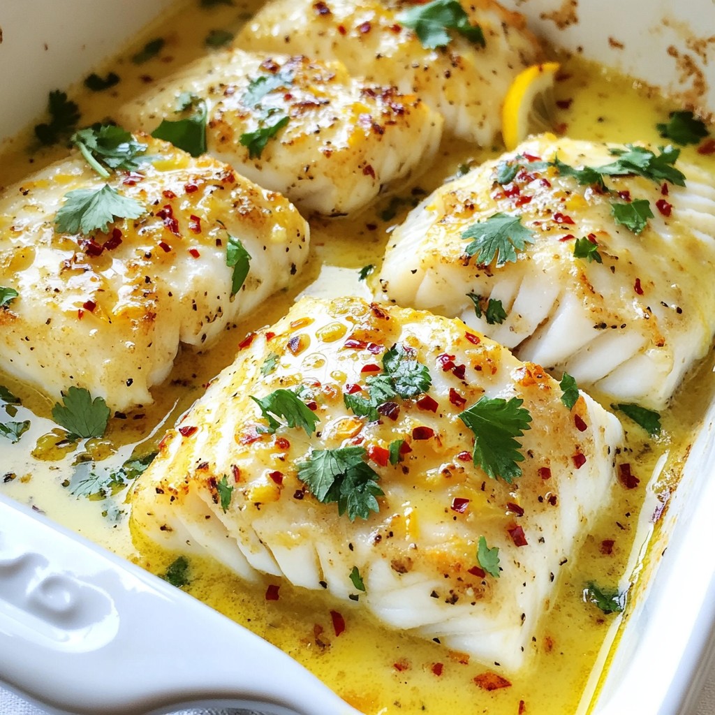 Savory Baked Cod in Coconut Lemon Cream Sauce