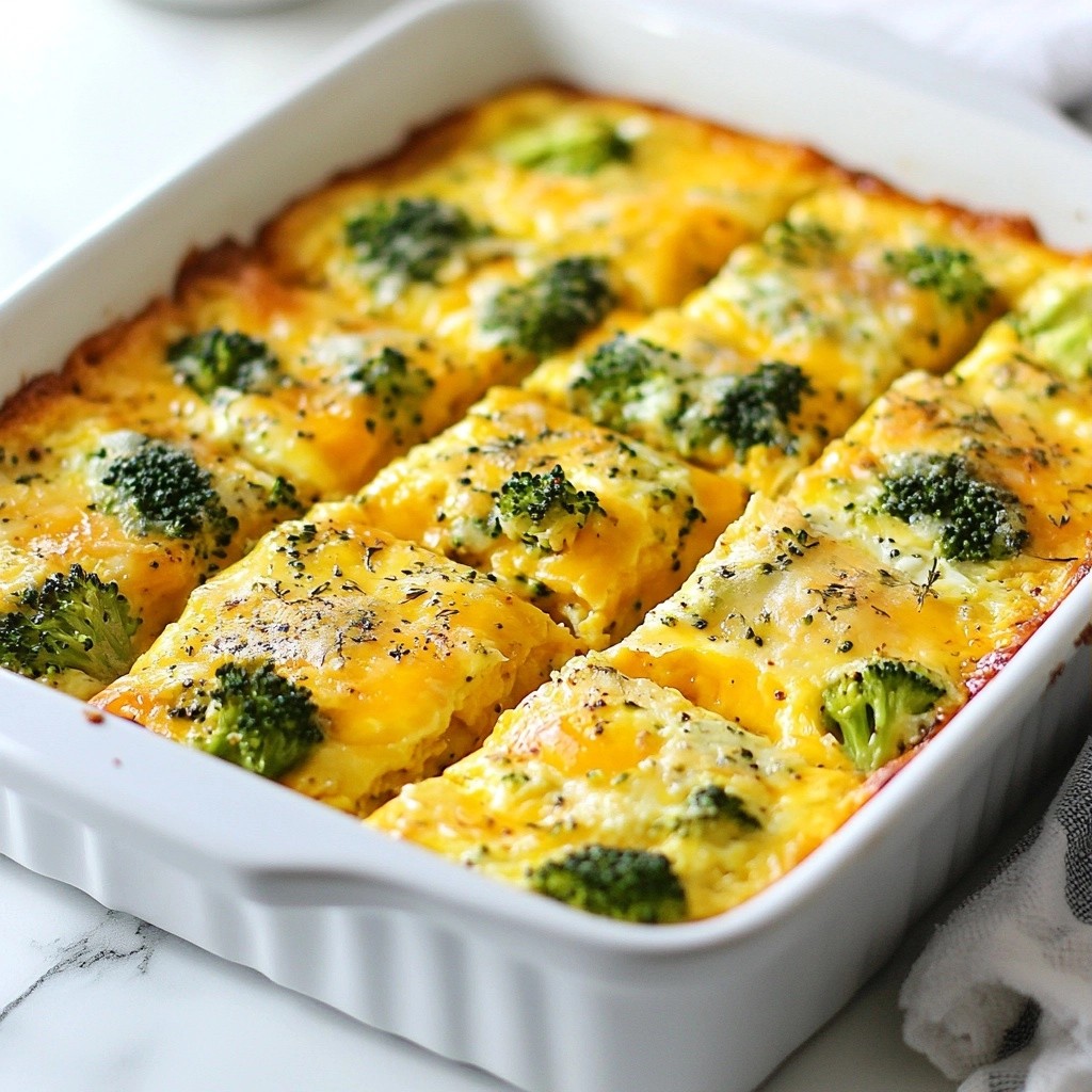 Cheesy Breakfast Broccoli Egg Bake Flavorful Dish