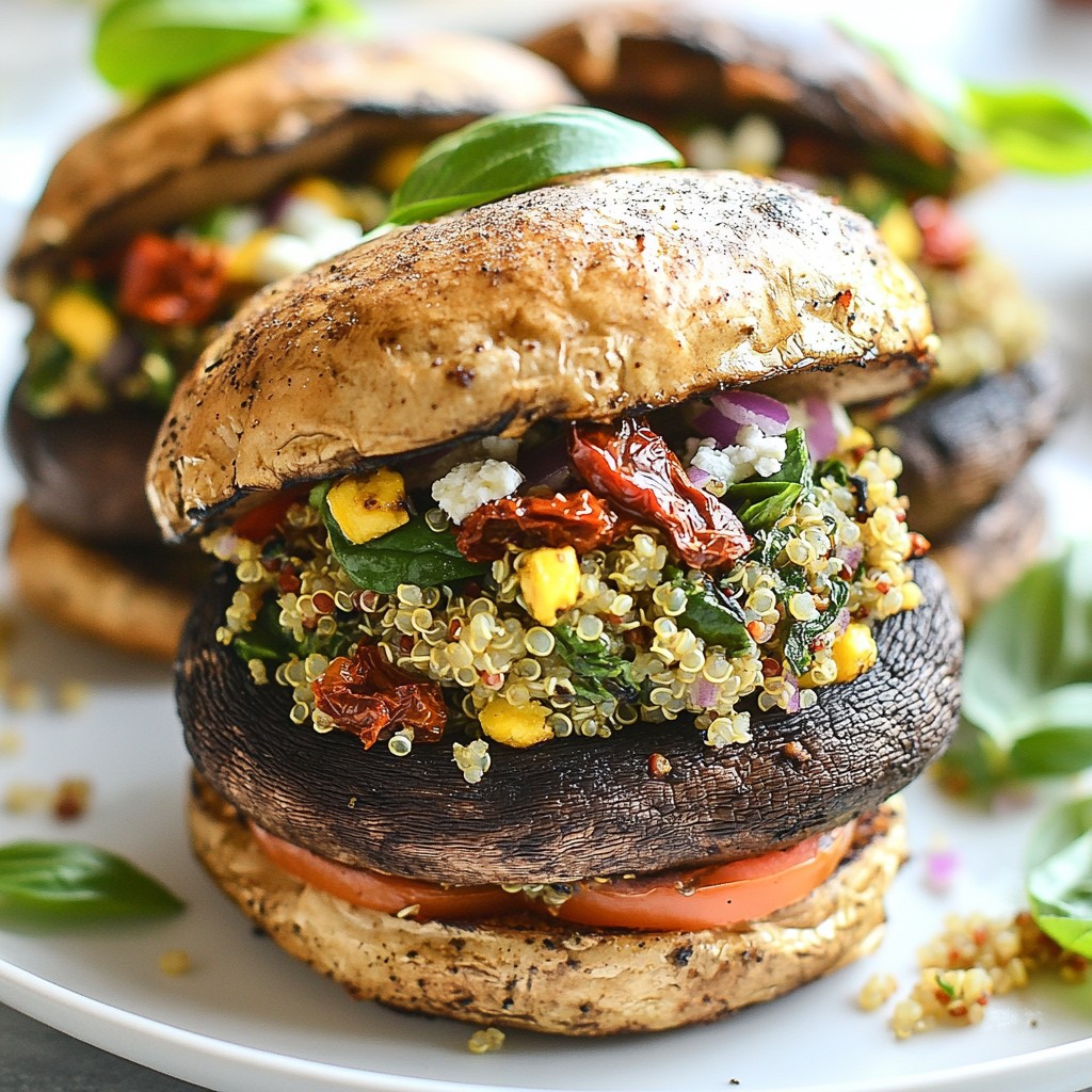 Stuffed Portobello Mushroom Burgers Flavorful Recipe