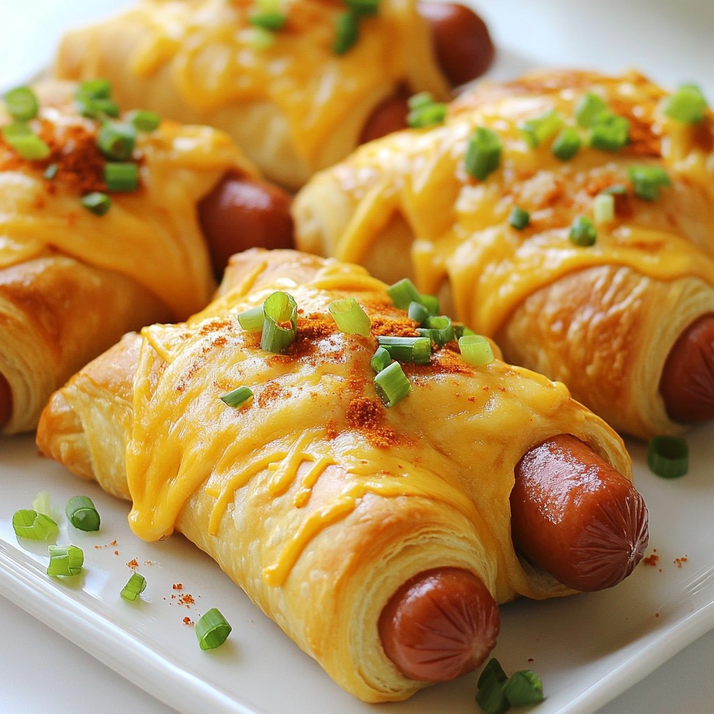 Tasty Cheesy Chili Crescent Dogs Easy Party Snack