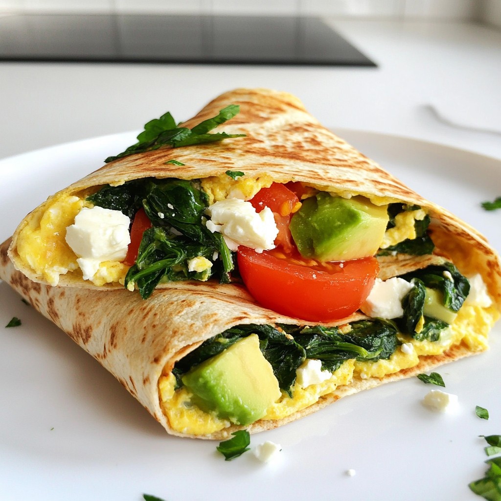 Quick Breakfast Spinach and Feta Frittata Wraps Recipe