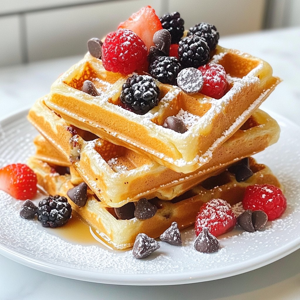 Crispy Morning Chocolate Chip Waffles Delightful Treat
