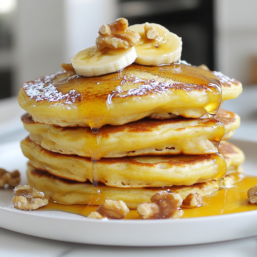 Fluffy Breakfast Banana Nut Pancakes Recipe