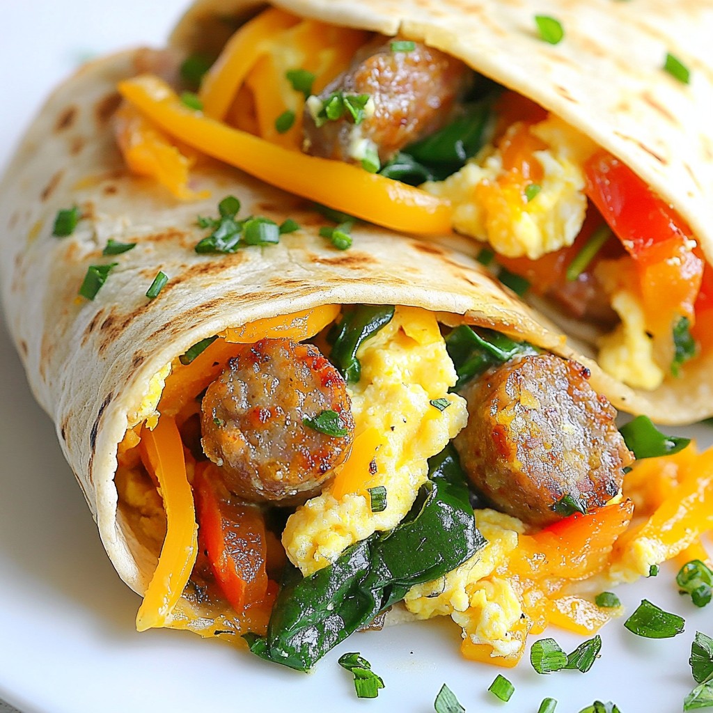 Savory Brunch Turkey Sausage and Egg Wraps Delight