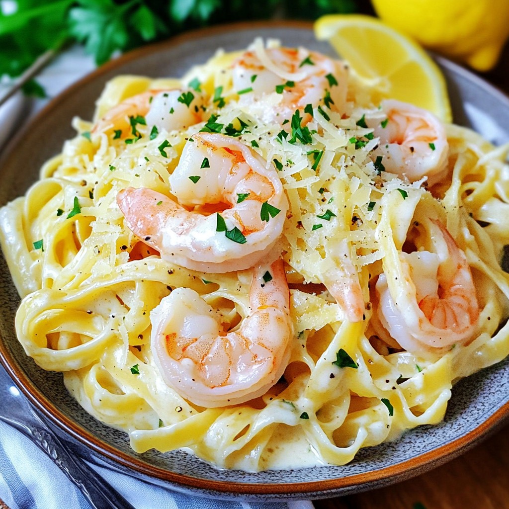 Creamy Shrimp Fettuccine Alfredo Simple and Tasty Meal