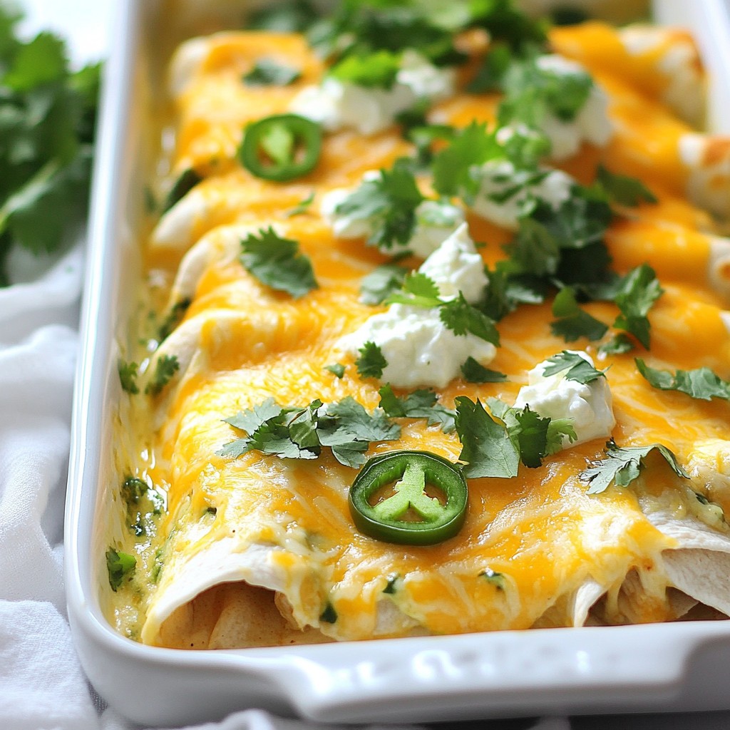Creamy Queso Chicken Enchiladas Easy Dinner Recipe