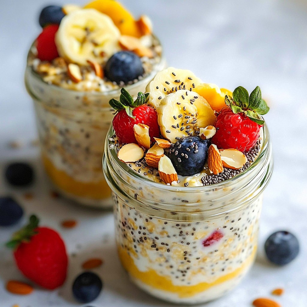 Overnight Breakfast Oats with Almond Butter Delight