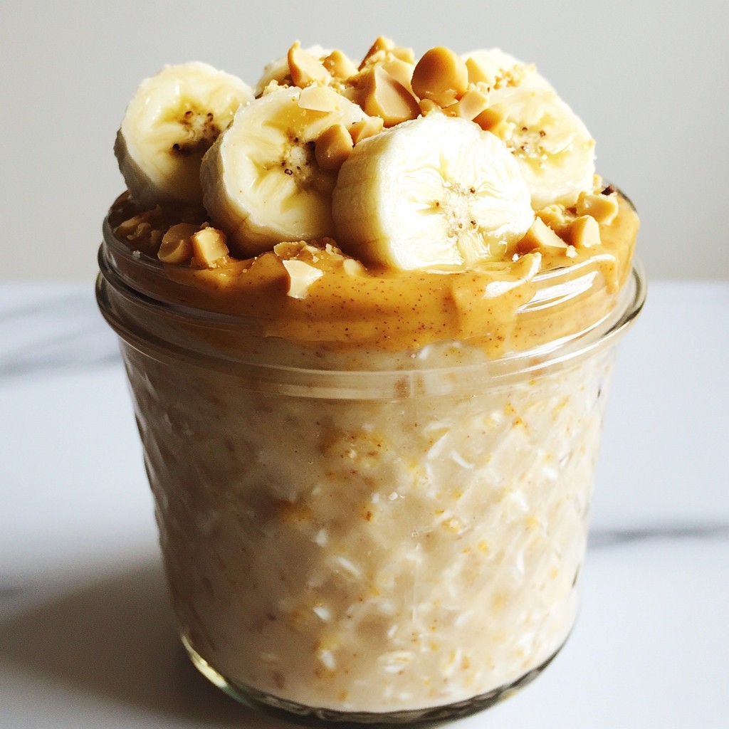 Overnight Breakfast Peanut Butter Banana Oats Delight