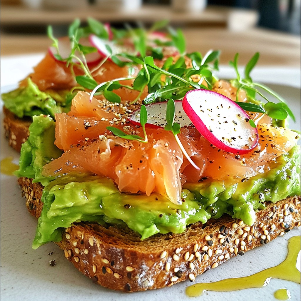 Gourmet Brunch Smoked Salmon Avocado Toast Delight
