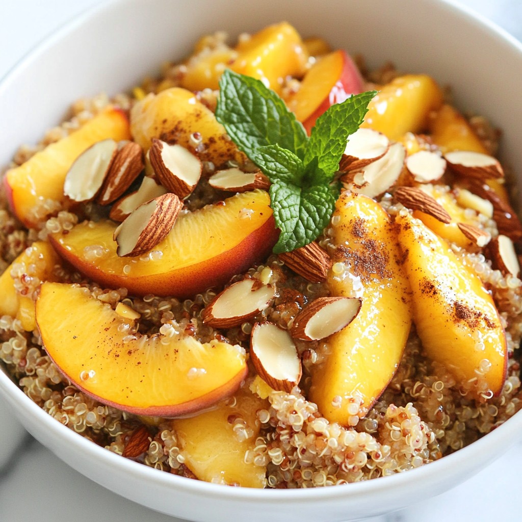 Overnight Breakfast Peach and Almond Quinoa Delight
