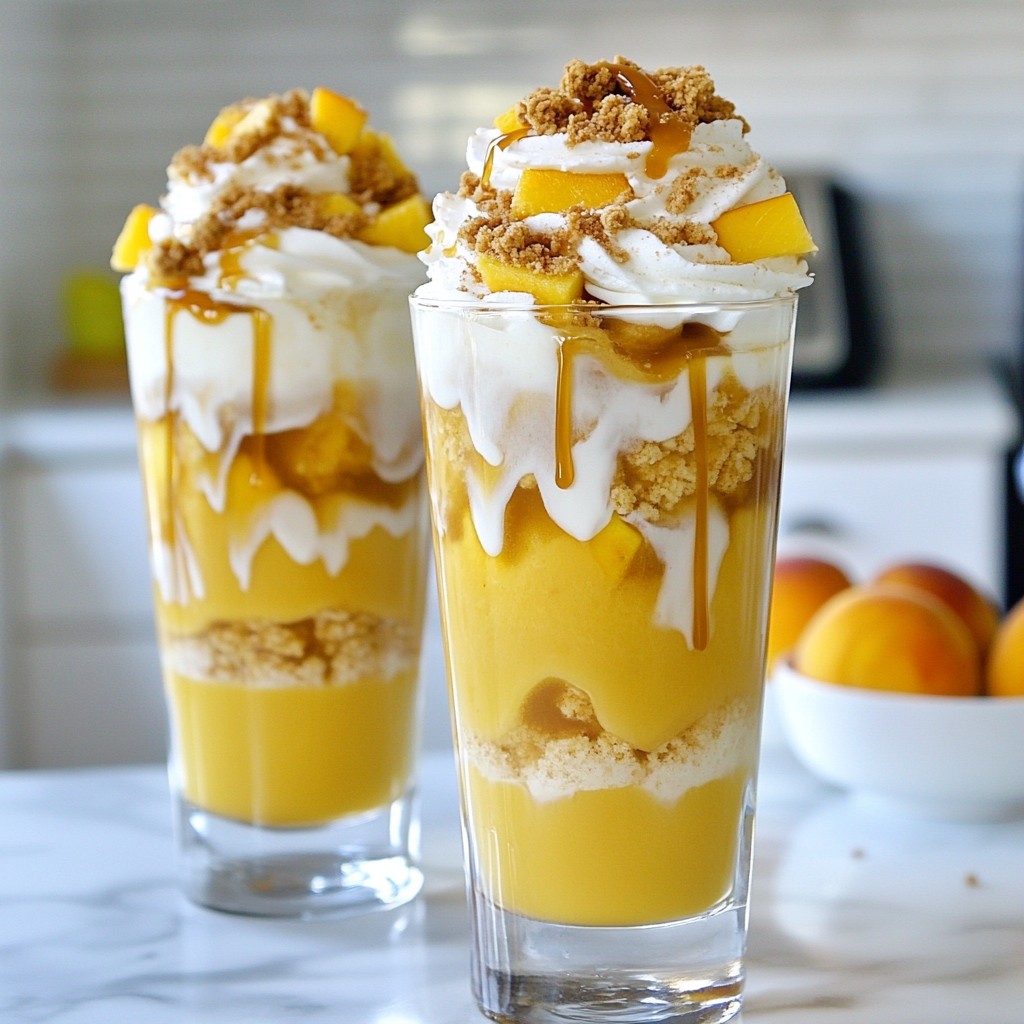 Caramel Peach Cobbler Iced Coffee Delightful Recipe