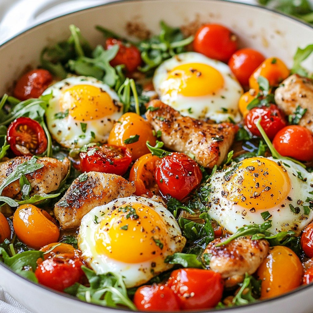 Savory Brunch Herb Chicken and Egg Skillet Delight