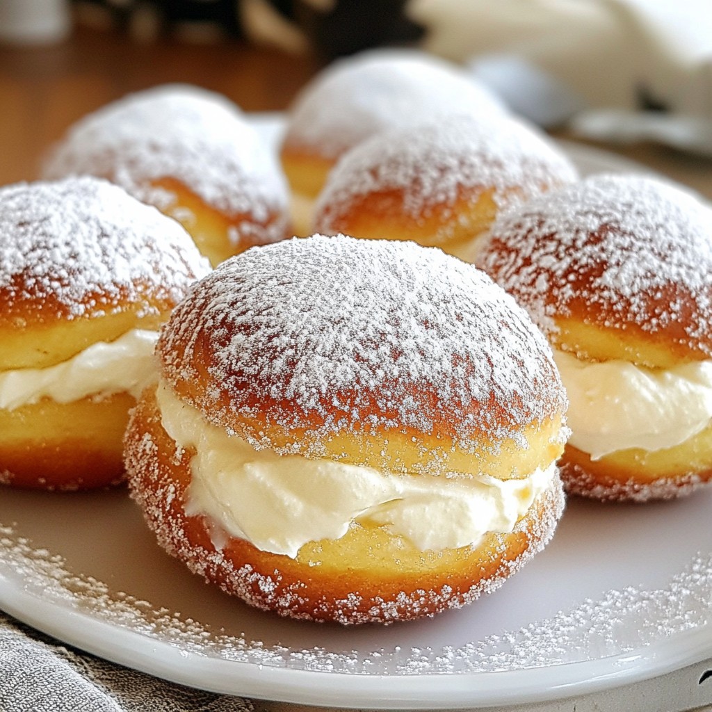 Italian Cream Bomboloni Doughnuts Delicious Treats