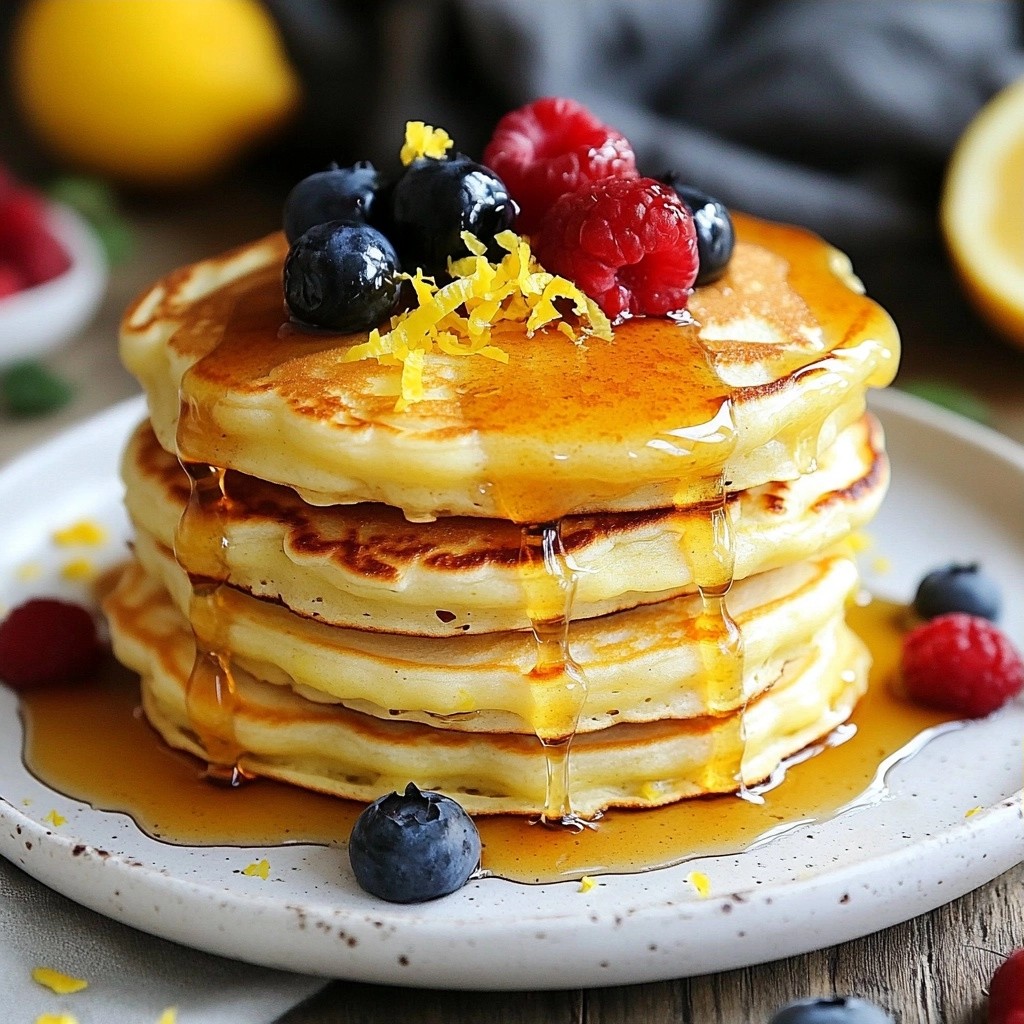 Zesty Brunch Lemon Ricotta Pancakes Fluffy Delight