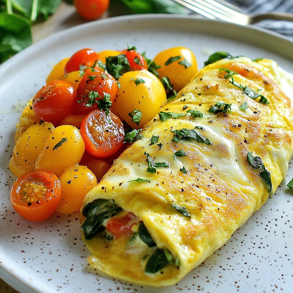 Quick Breakfast Vegetable and Cheese Omelet Recipe