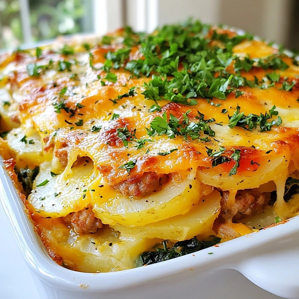 Savory Breakfast Turkey Sausage and Potato Casserole
