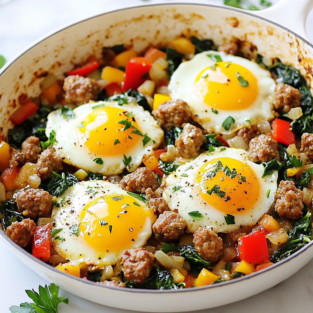 Savory Breakfast Turkey Sausage and Egg Skillet Delight