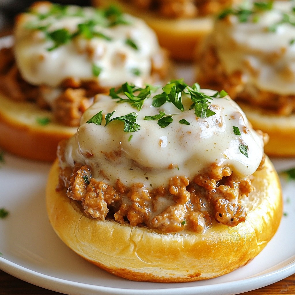 Chicken Alfredo Sloppy Joes Easy and Tasty Recipe