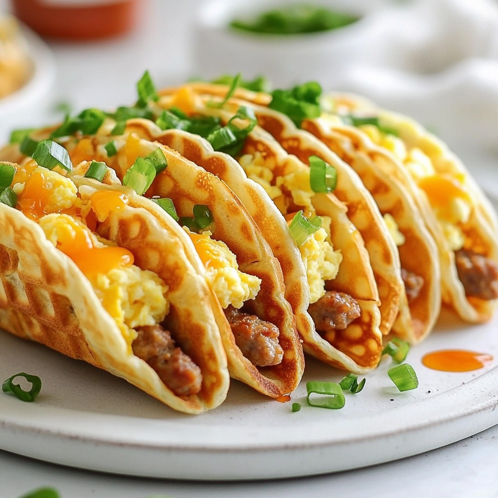 Mini Sausage and Egg Waffle Tacos Recipe Delight
