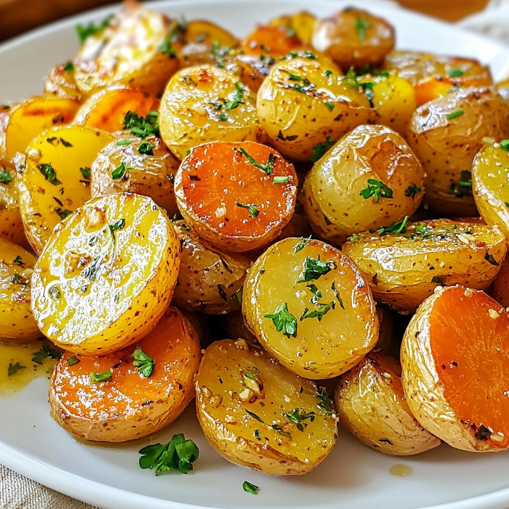 Garlic Herb Roasted Potatoes with Carrots Delight