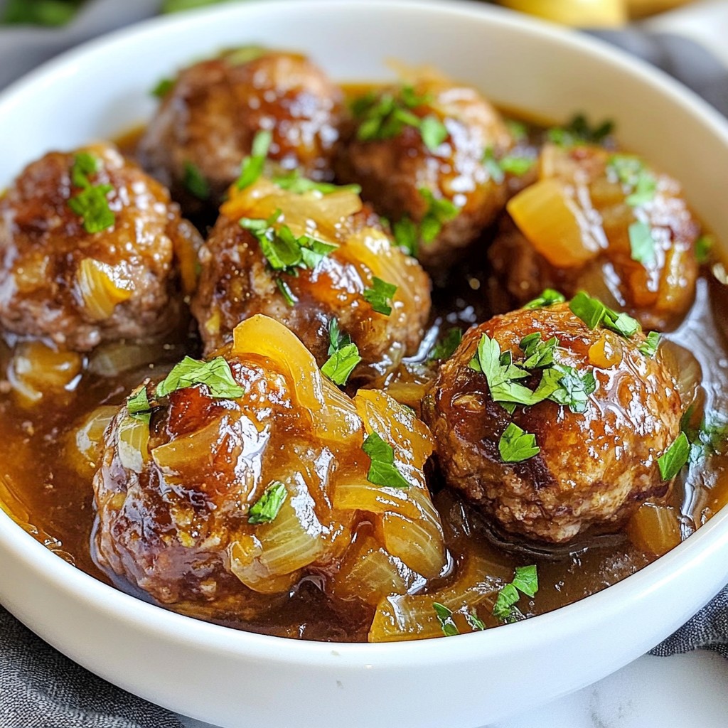 French Onion Meatballs Flavorful and Savory Delight