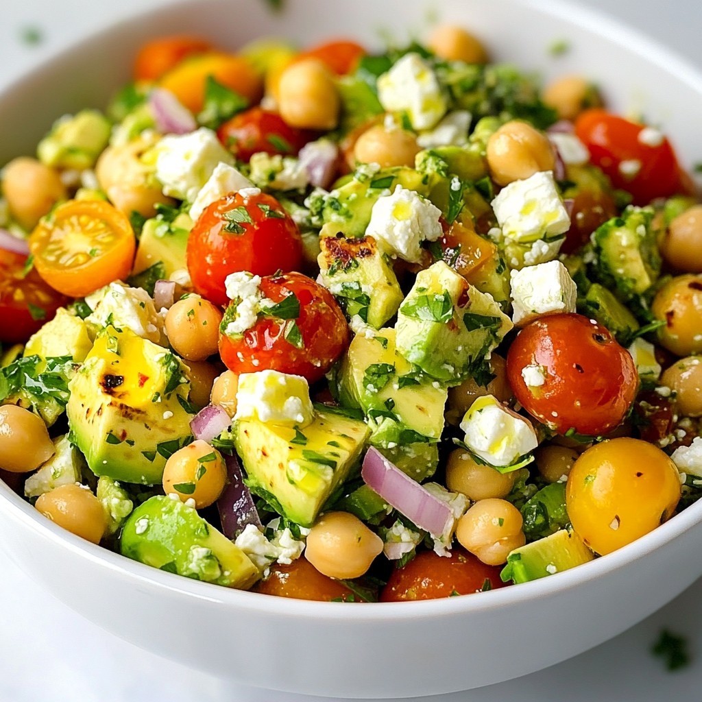 Chickpea Feta Avocado Salad Fresh and Flavorful Dish