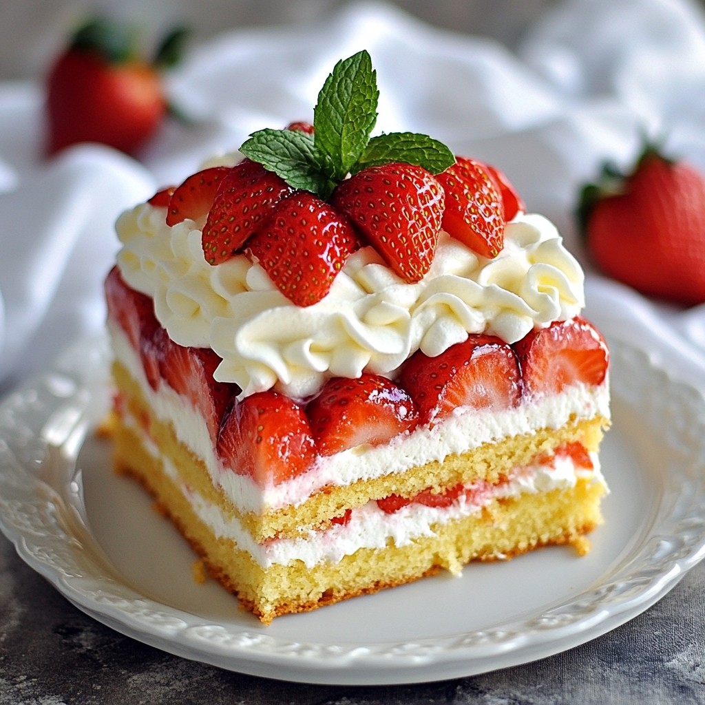 Strawberry Shortcake Sheet Cake Easy and Delicious Recipe
