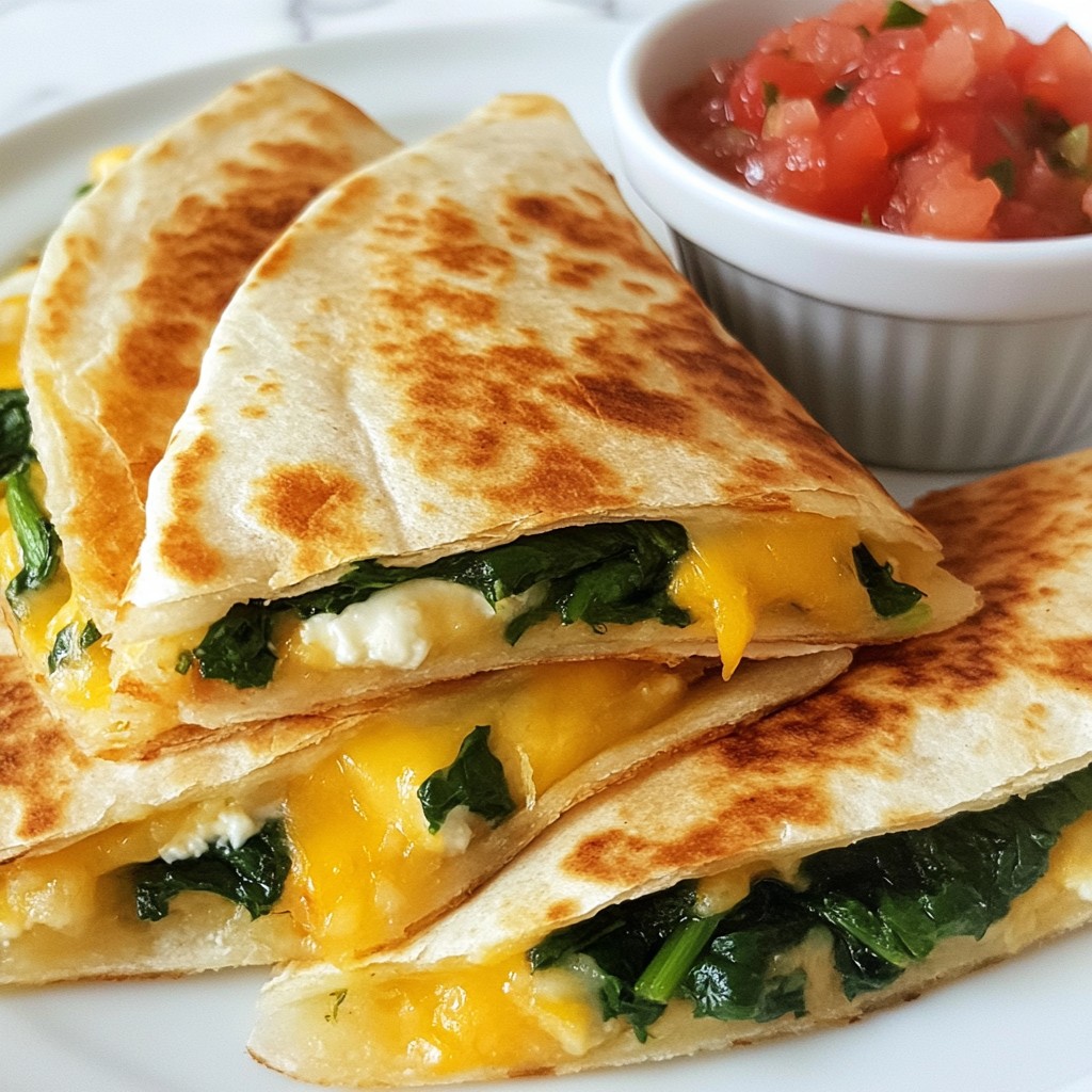 Cheesy Spinach Quesadillas Quick and Easy Recipe
