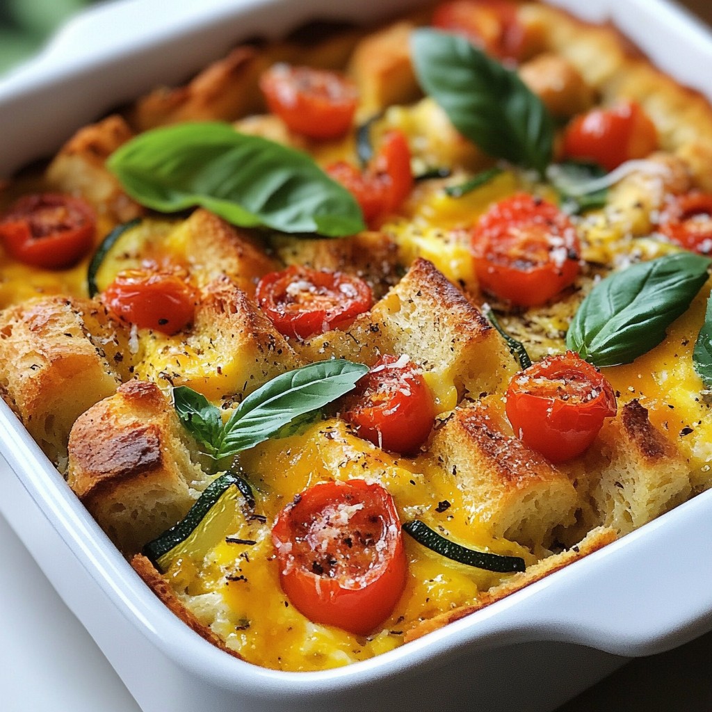 Savory Brunch Vegetable and Cheese Breakfast Strata