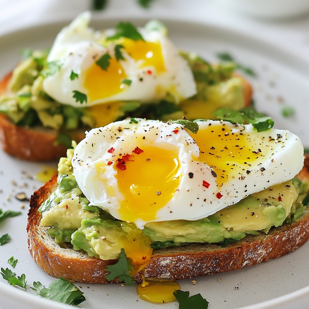 Tasty Gluten-Free Morning Avocado Toast with Poached Eggs